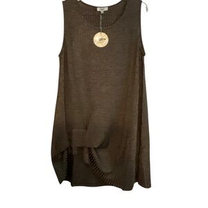 Sweet Light Brown Sleevless Dress w/ pretty front Hemline